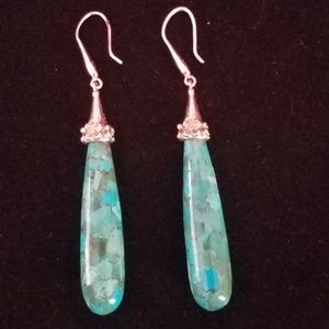 Turquoise & .925 Silver Dangle Earrings